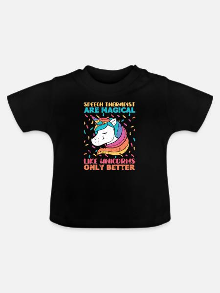Sprachtherapeut Logopäde Geschenk - Baby Bio-T-Shirt mit Rundhals - Schwarz