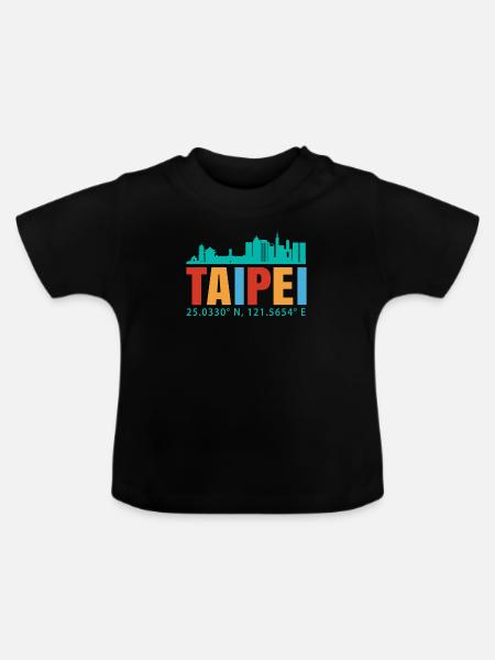 Taipeh - Baby Bio-T-Shirt mit Rundhals - Schwarz