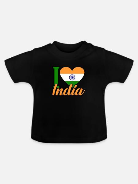Indien - Baby Bio-T-Shirt mit Rundhals - Schwarz