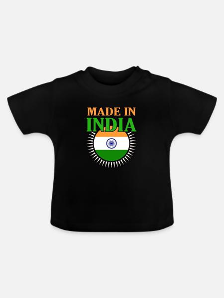 Indien - Baby Bio-T-Shirt mit Rundhals - Schwarz