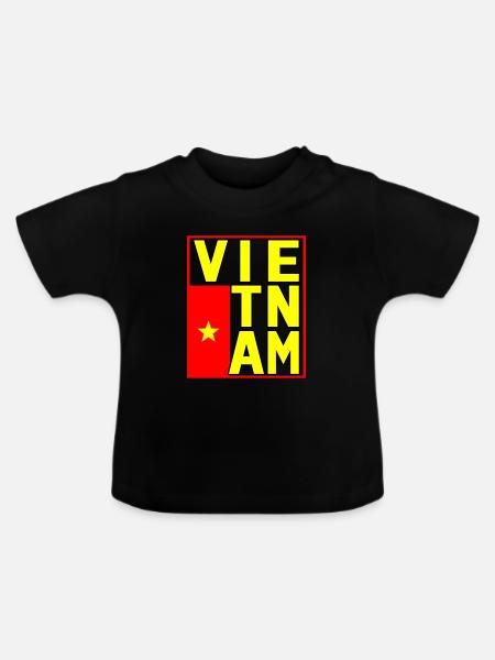 Vietnam - Baby Bio-T-Shirt mit Rundhals - Schwarz