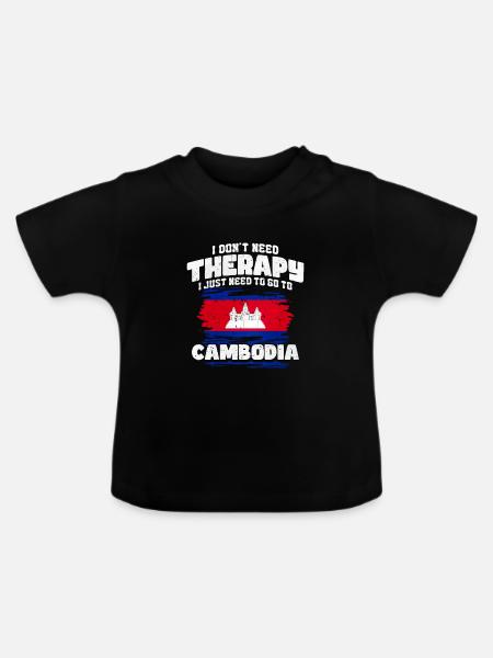 Kambodscha - Baby Bio-T-Shirt mit Rundhals - Schwarz