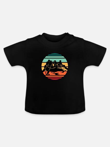 Fluss Rafting - Baby Bio-T-Shirt mit Rundhals - Schwarz