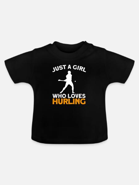 Schleudern Hurling - Baby Bio-T-Shirt mit Rundhals - Schwarz