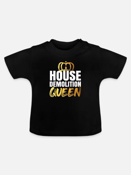Haus Zerstörung Renovierung Geschenk - Baby Bio-T-Shirt mit Rundhals - Schwarz
