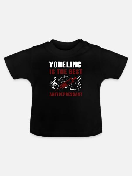 Jodeln - Baby Bio-T-Shirt mit Rundhals - Schwarz