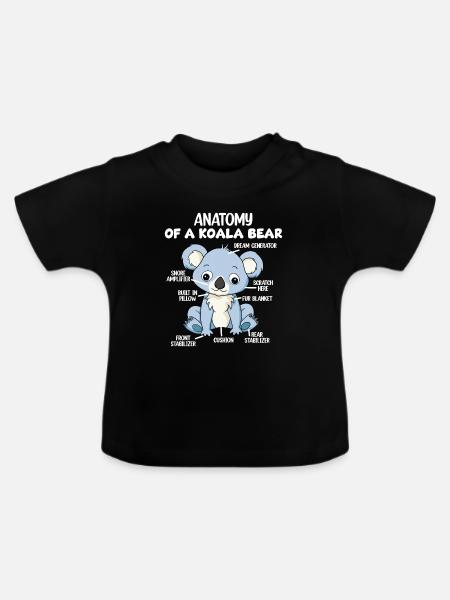 Anatomie eines Koala-Bären - Baby Bio-T-Shirt mit Rundhals - Schwarz