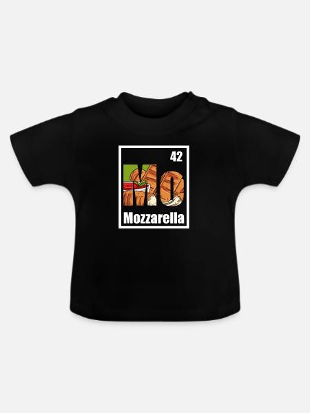 Mozzarella-Stangen - Baby Bio-T-Shirt mit Rundhals - Schwarz