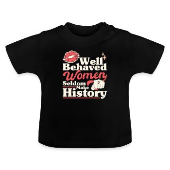 Rechte der Frauen Feministisch Ermächtigung Gesche - Baby Bio-T-Shirt mit Rundhals - Schwarz - Vorne