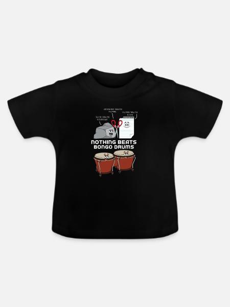 Bongo Drums Trommel - Baby Bio-T-Shirt mit Rundhals - Schwarz