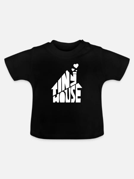 Tiny House - Baby Bio-T-Shirt mit Rundhals - Schwarz