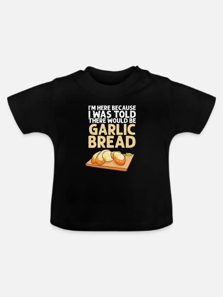 Knoblauch Knoblauchbrot Essen Geschenk - Baby Bio-T-Shirt mit Rundhals - Schwarz