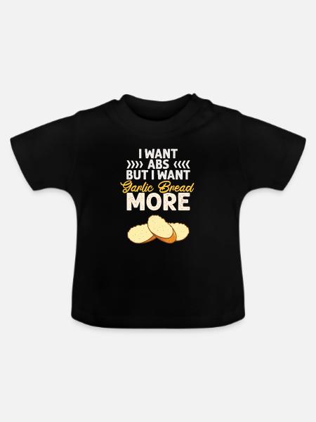 Knoblauch Knoblauchbrot Essen Geschenk - Baby Bio-T-Shirt mit Rundhals - Schwarz