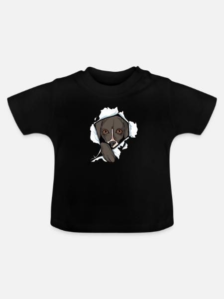Whippet - Baby Bio-T-Shirt mit Rundhals - Schwarz