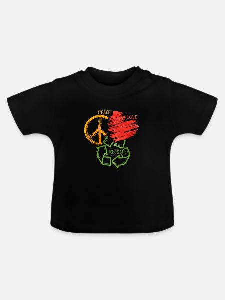 Recycling - Baby Bio-T-Shirt mit Rundhals - Schwarz