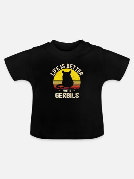 Rennmaus - Baby Bio-T-Shirt mit Rundhals - Schwarz