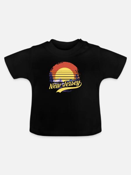 New Jersey - Baby Bio-T-Shirt mit Rundhals - Schwarz