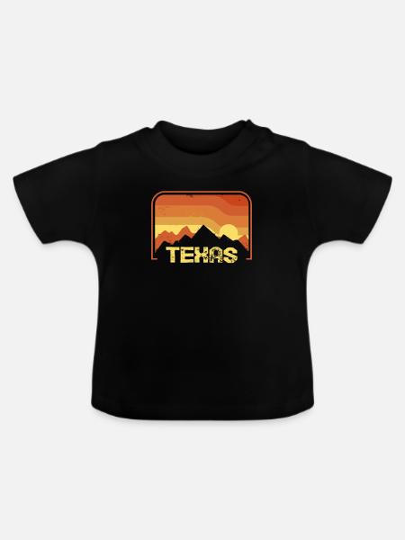 Texas - Baby Bio-T-Shirt mit Rundhals - Schwarz
