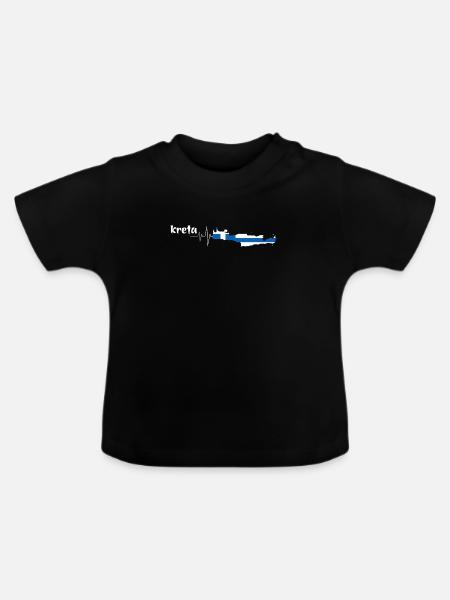 Kreta - Baby Bio-T-Shirt mit Rundhals - Schwarz