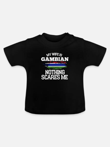 Gambia Ehefrau - Baby Bio-T-Shirt mit Rundhals - Schwarz