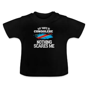 Congo Épouse - T-shirt bio col rond Bébé - noir - Devant