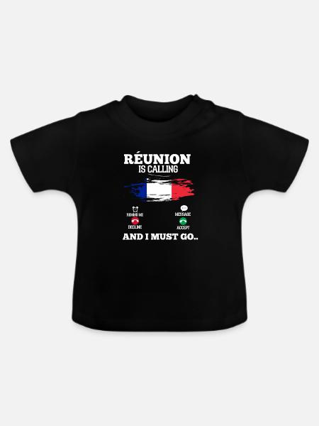 Reunion - Baby Bio-T-Shirt mit Rundhals - Schwarz