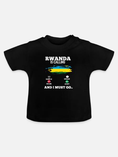 Rwanda - Baby Bio-T-Shirt mit Rundhals - Schwarz