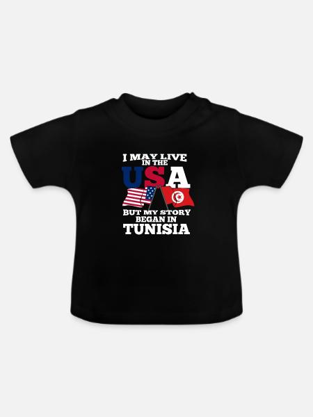 Tunesien - Baby Bio-T-Shirt mit Rundhals - Schwarz