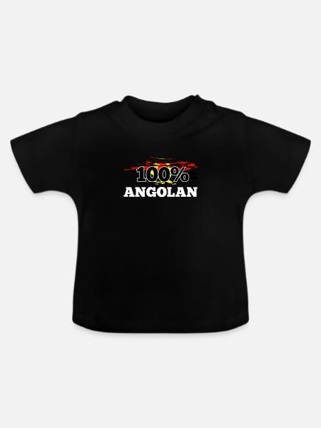 Angola - Baby Bio-T-Shirt mit Rundhals - Schwarz