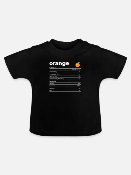 Nutrion Fakten Orange - Baby Bio-T-Shirt mit Rundhals - Schwarz