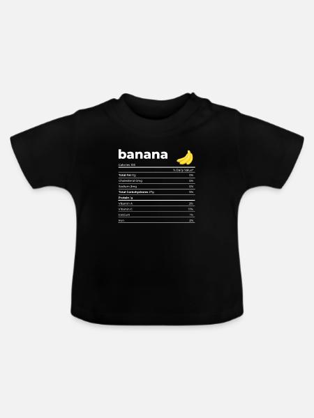 Nutrion Fakten Banane - Baby Bio-T-Shirt mit Rundhals - Schwarz
