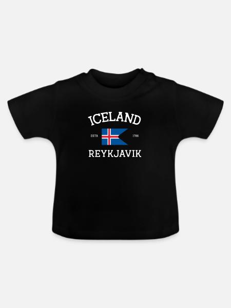 Island - Baby Bio-T-Shirt mit Rundhals - Schwarz