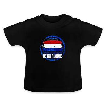 Pays-Bas - T-shirt bio col rond Bébé - noir - Devant