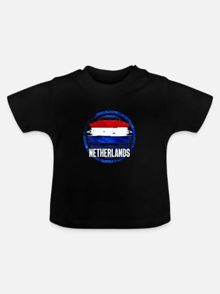 Niederlande - Baby Bio-T-Shirt mit Rundhals - Schwarz