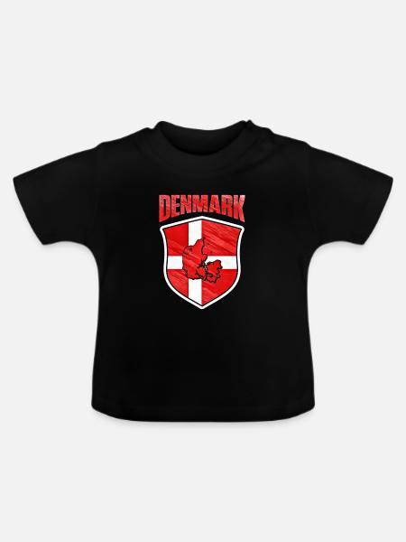 Dänemark - Baby Bio-T-Shirt mit Rundhals - Schwarz