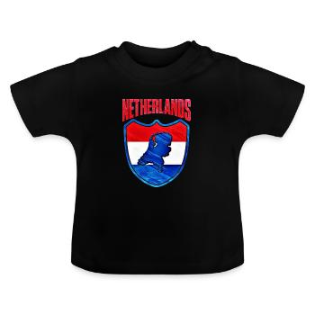 Pays-Bas - T-shirt bio col rond Bébé - noir - Devant
