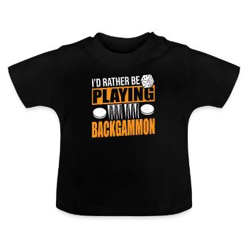 Backgammon - Baby Bio-T-Shirt mit Rundhals - Schwarz - Vorne