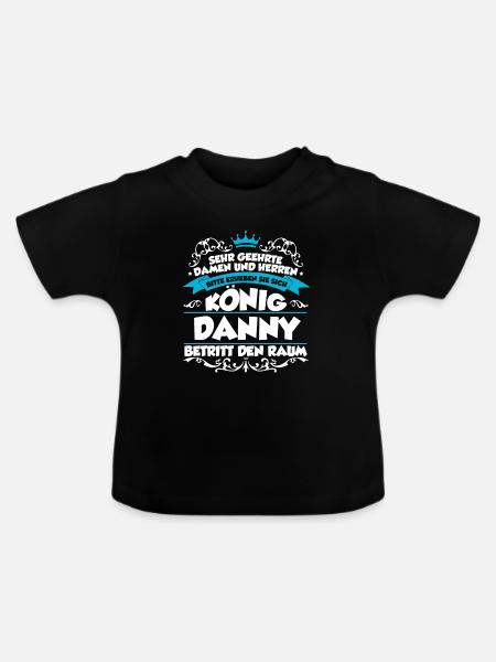 Danny Name Design - Baby Bio-T-Shirt mit Rundhals - Schwarz