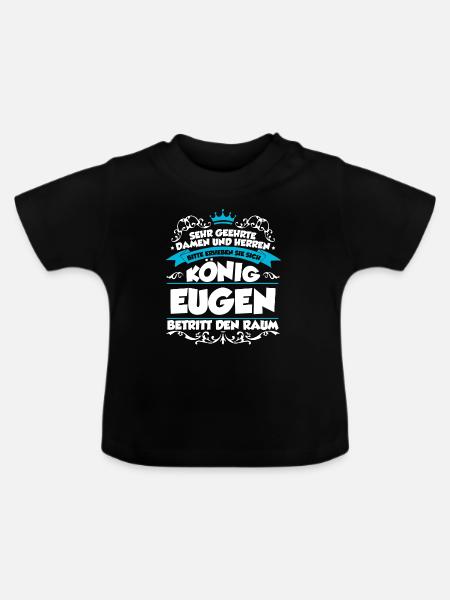 Eugen Name Design - Baby Bio-T-Shirt mit Rundhals - Schwarz