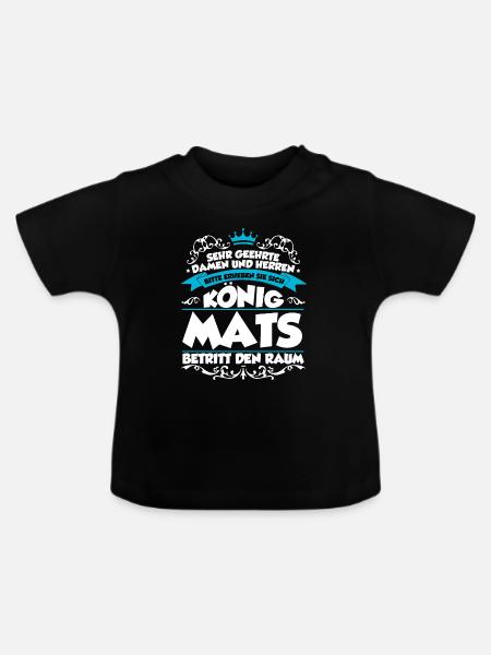 Mats Name Design - Baby Bio-T-Shirt mit Rundhals - Schwarz