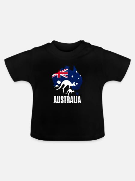 känguru - Baby Bio-T-Shirt mit Rundhals - Schwarz