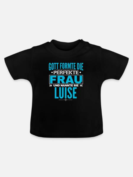 Luise Name Design - Baby Bio-T-Shirt mit Rundhals - Schwarz