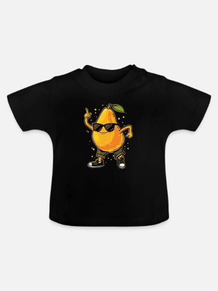 Mango-Dabbing - Baby Bio-T-Shirt mit Rundhals - Schwarz