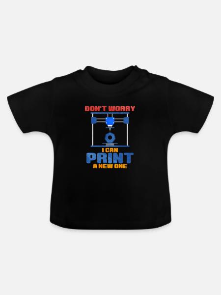 3d printing - Baby Bio-T-Shirt mit Rundhals - Schwarz
