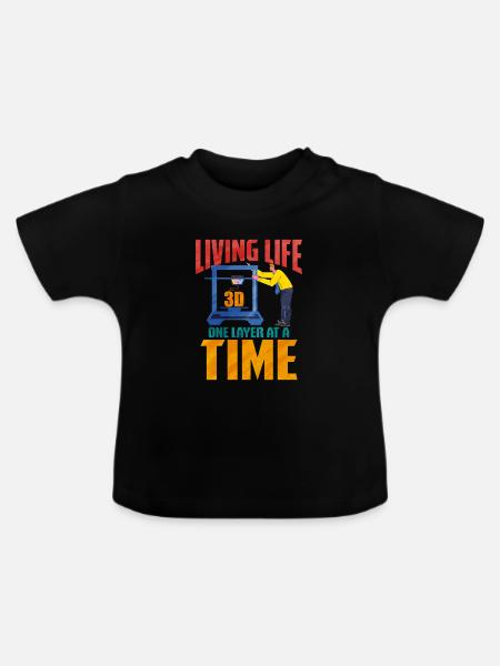 3d printing - Baby Bio-T-Shirt mit Rundhals - Schwarz