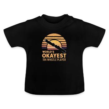 Sifflet en étain - T-shirt bio col rond Bébé - noir - Devant