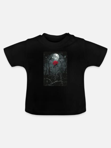 Die purpurrote Rose Tarot - Baby Bio-T-Shirt mit Rundhals - Schwarz