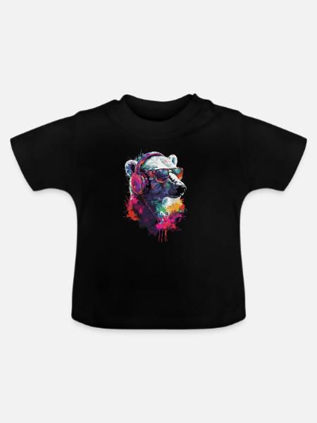 Polar Bär - Baby Bio-T-Shirt mit Rundhals - Schwarz