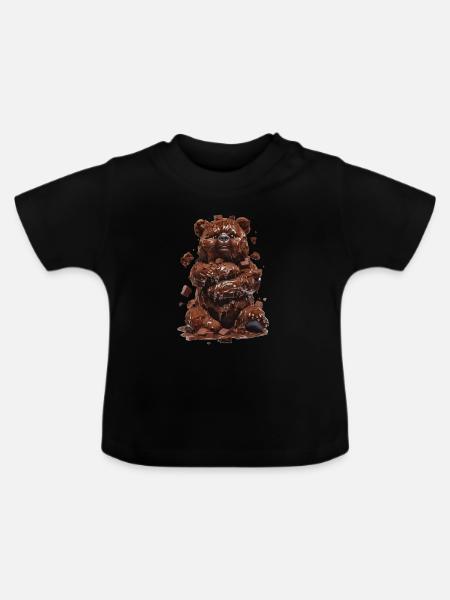 Bär Brownies - Baby Bio-T-Shirt mit Rundhals - Schwarz