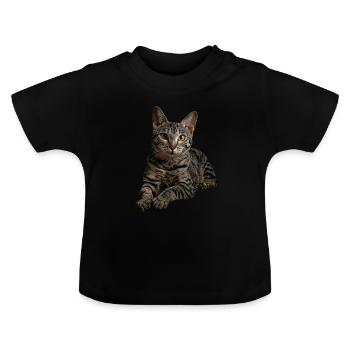 Egyptian Mau - Baby Bio-T-Shirt mit Rundhals - Schwarz - Vorne